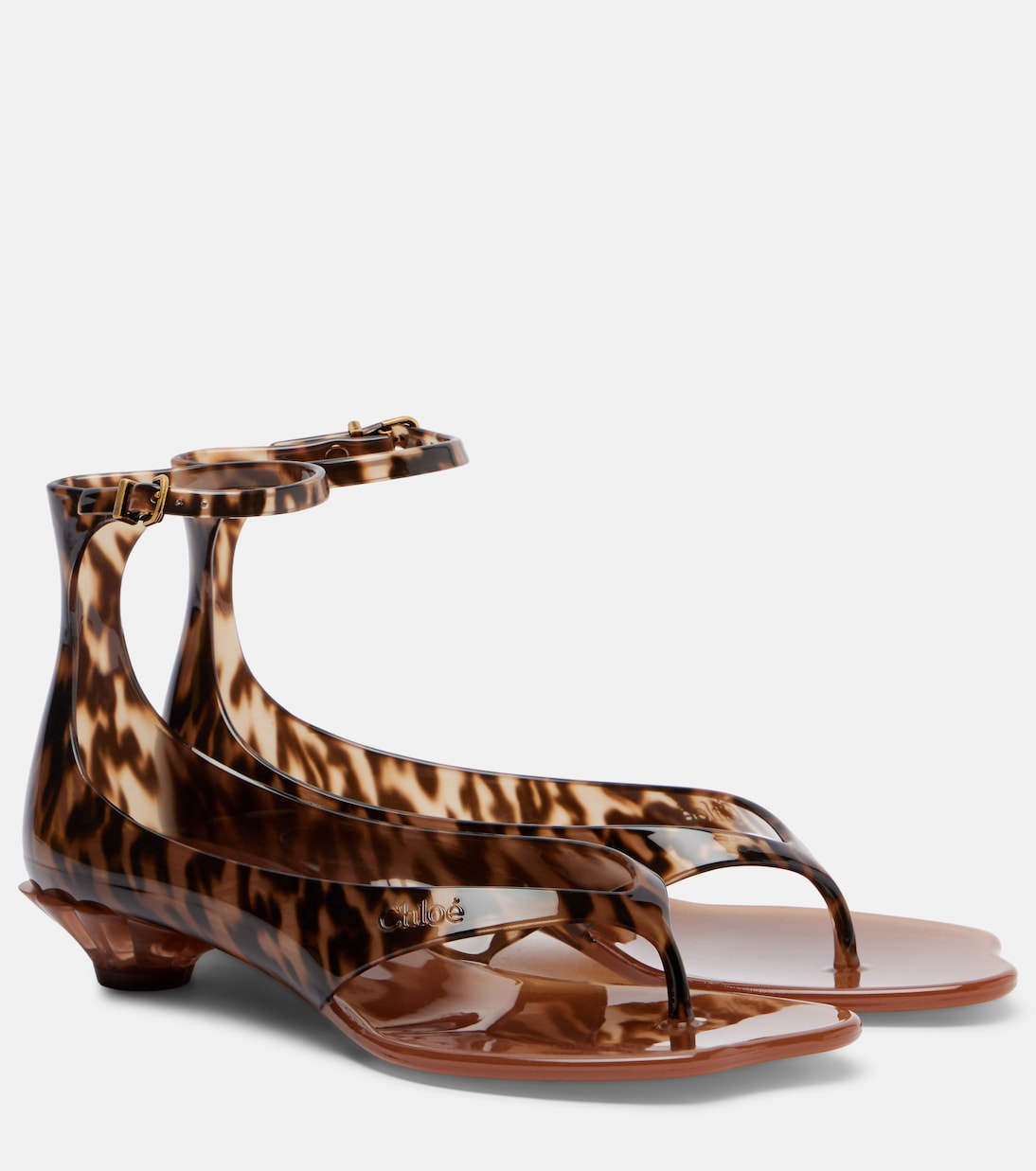 Chlo&amp;eacute; Jelly Animal-Print Thong Sandals