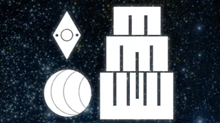 Several alien symbols make up the cover of City of Six Moons.