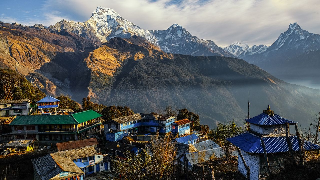 A view over the Annapurna Range, one of the most spiritual places in the world