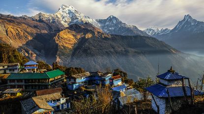 A view over the Annapurna Range, one of the most spiritual places in the world