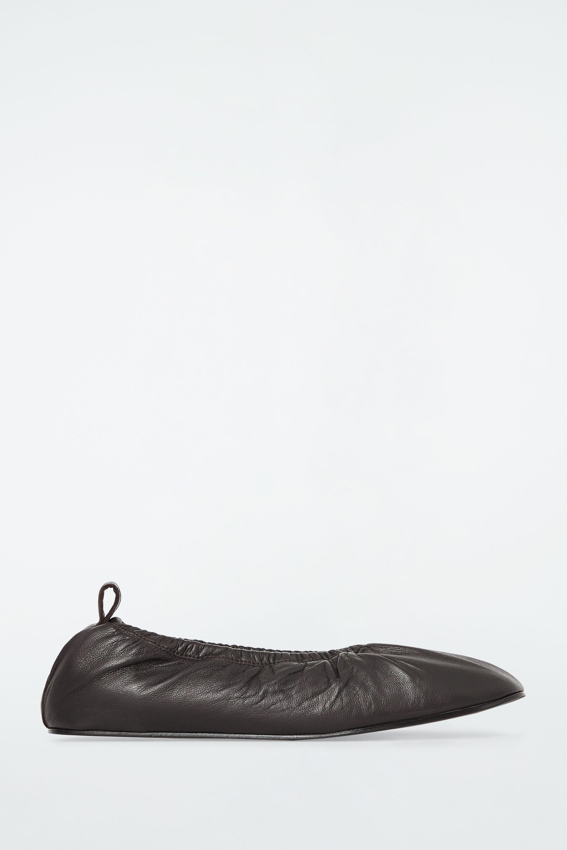 The Ruched Leather Ballet Flats