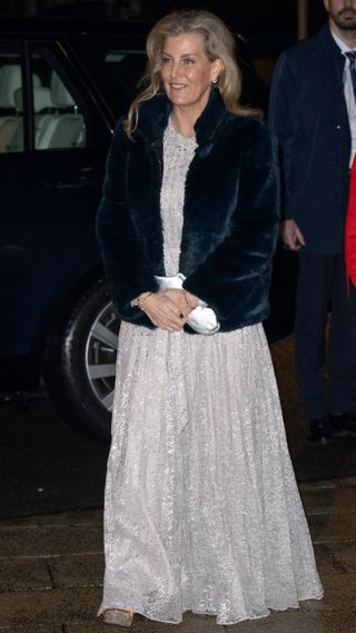 Sophie, Duchess of Edinburgh attends the Royal Corps of Army Music dinner at Gibraltar Barracks on January 23, 2025