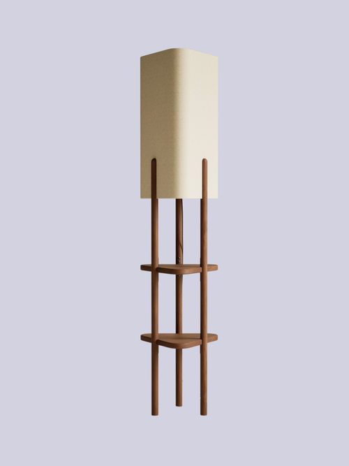 Plectrum Shaded Floor Lamp With Storage