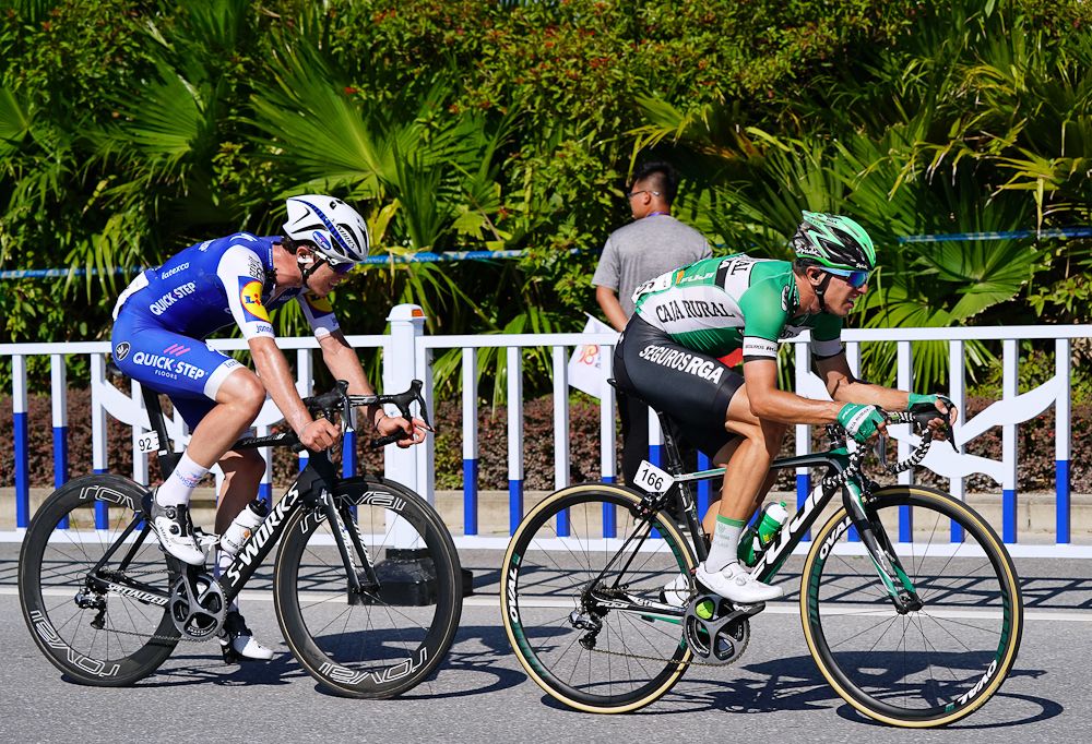 Remi Cavagna and Jonathan Lastra on the attack during stage 1 at the Tour of Guangxi