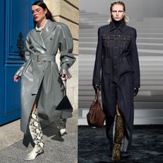 animal print boot trend shown in a collage of runway and street style images