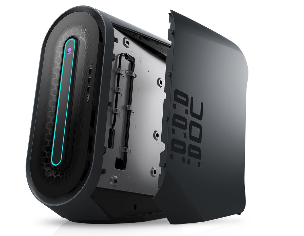 Detail of the new Alienware Aurora gaming PC design