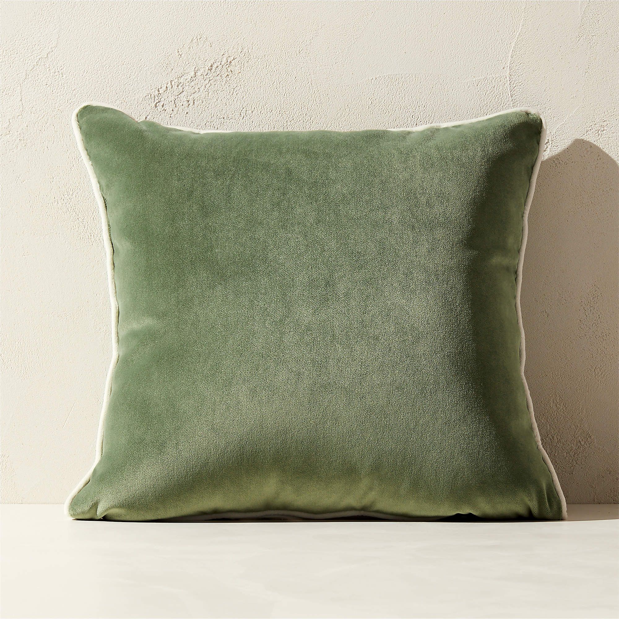 Green velvet cushion cover