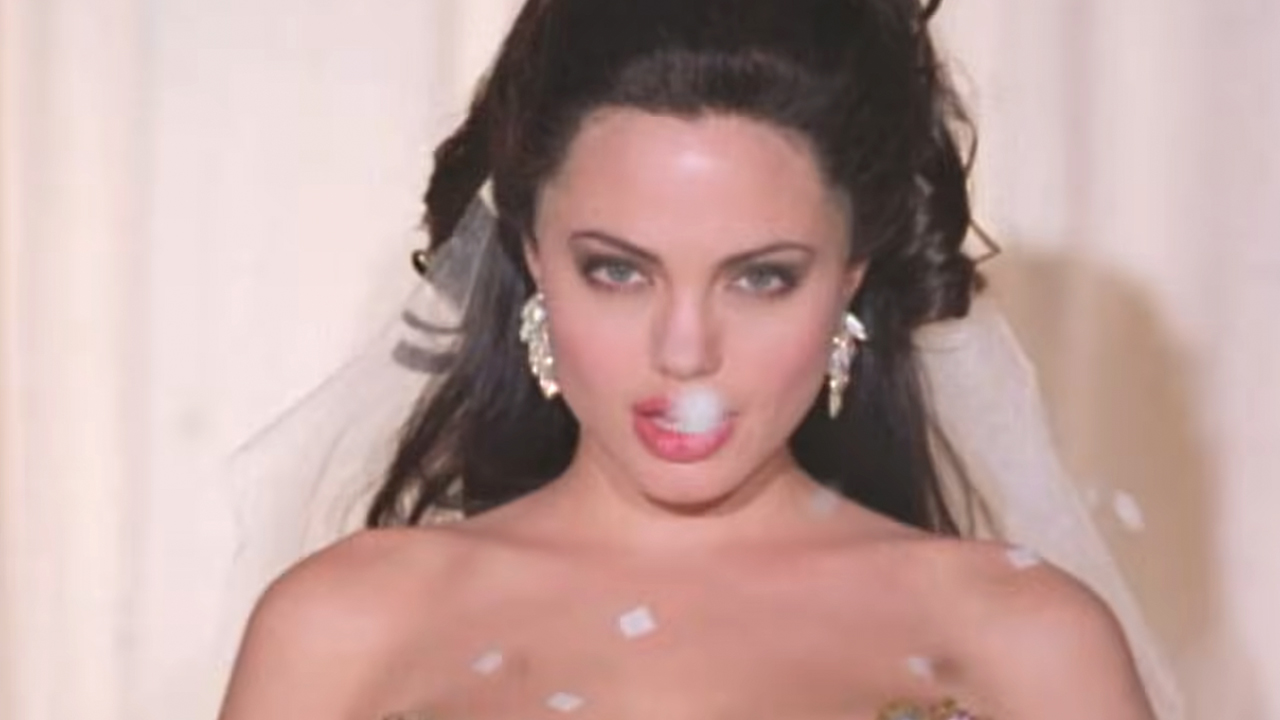 A close up of Angelina Jolie in Gia