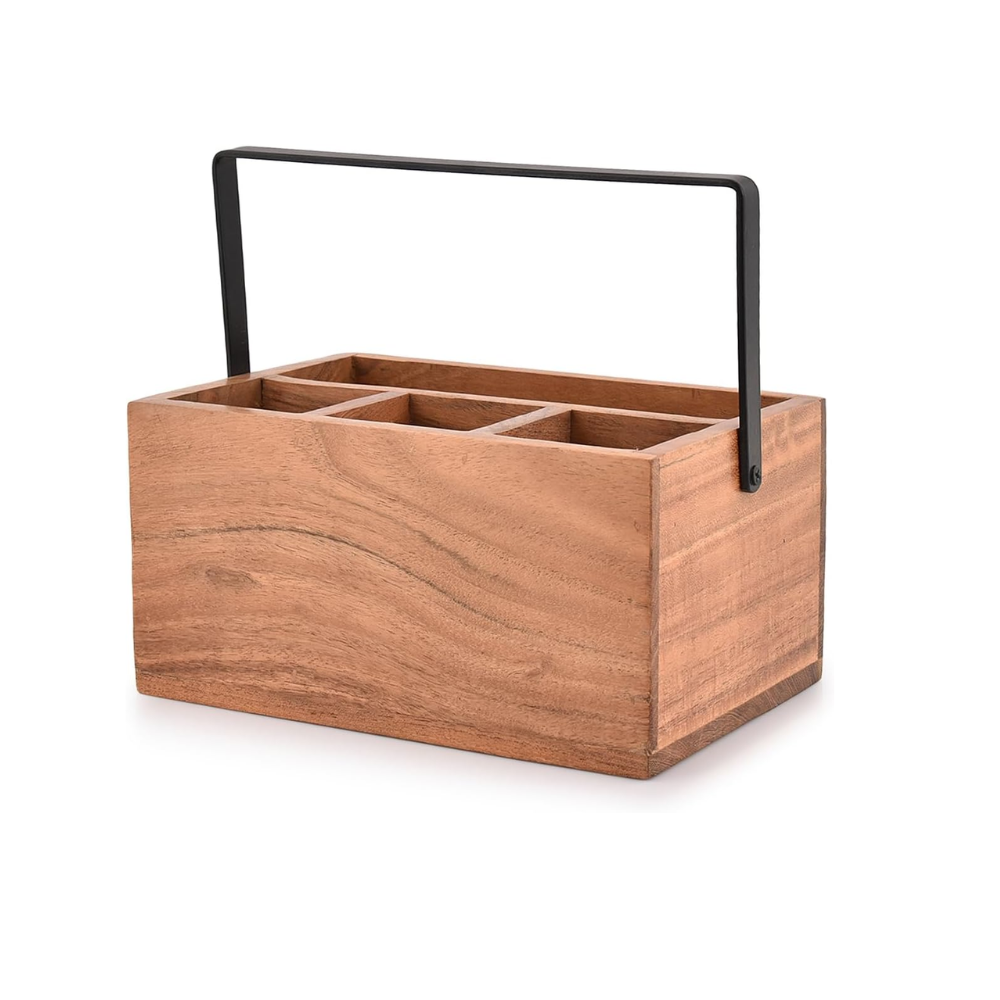 Wooden utensils with black handle