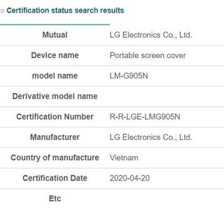 LG Velvet Certification