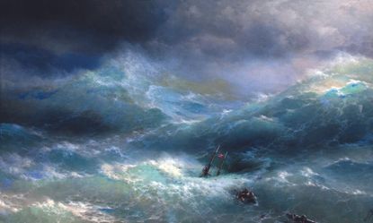 The Wave, 1889, oil on canvas, 119¾in by 198¾in, by Ivan Konstantinovich Aivazovsky (1817–1900), State Russian Museum, St Petersburg, Russia.