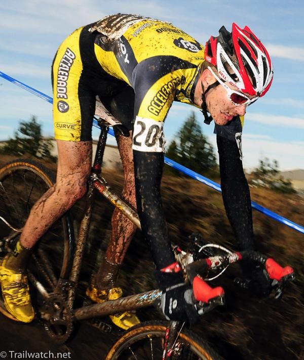 Braden Kappius (University Of Colorado-Boulder) in action on a downhill section.