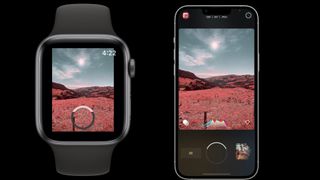 An image showing Filmic Firstlight running on both an iPhone and an Apple Watch