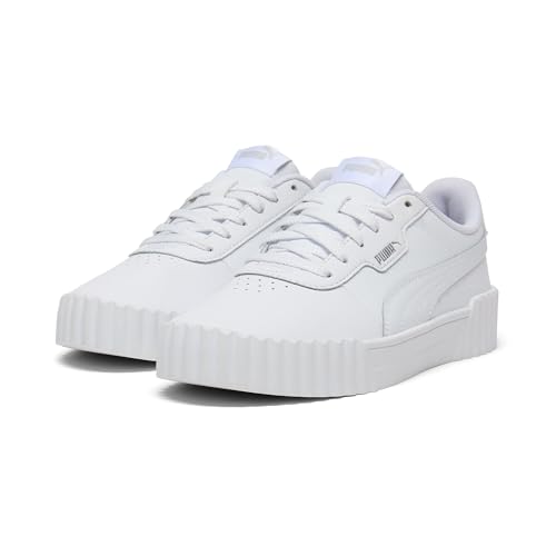 Puma Women's Carina 3.0 Sneaker, Puma White-Puma White-Puma Silver, 6