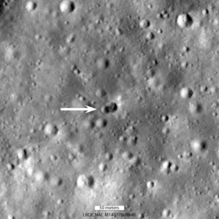 The new double crater was spotted by NASA's Lunar Reconnaissance Orbiter