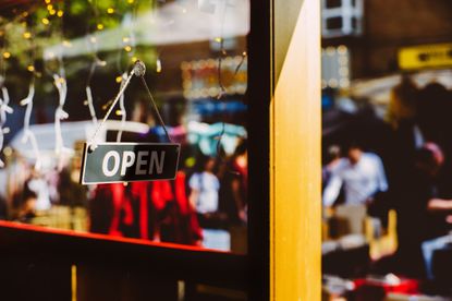 open sign on shop door