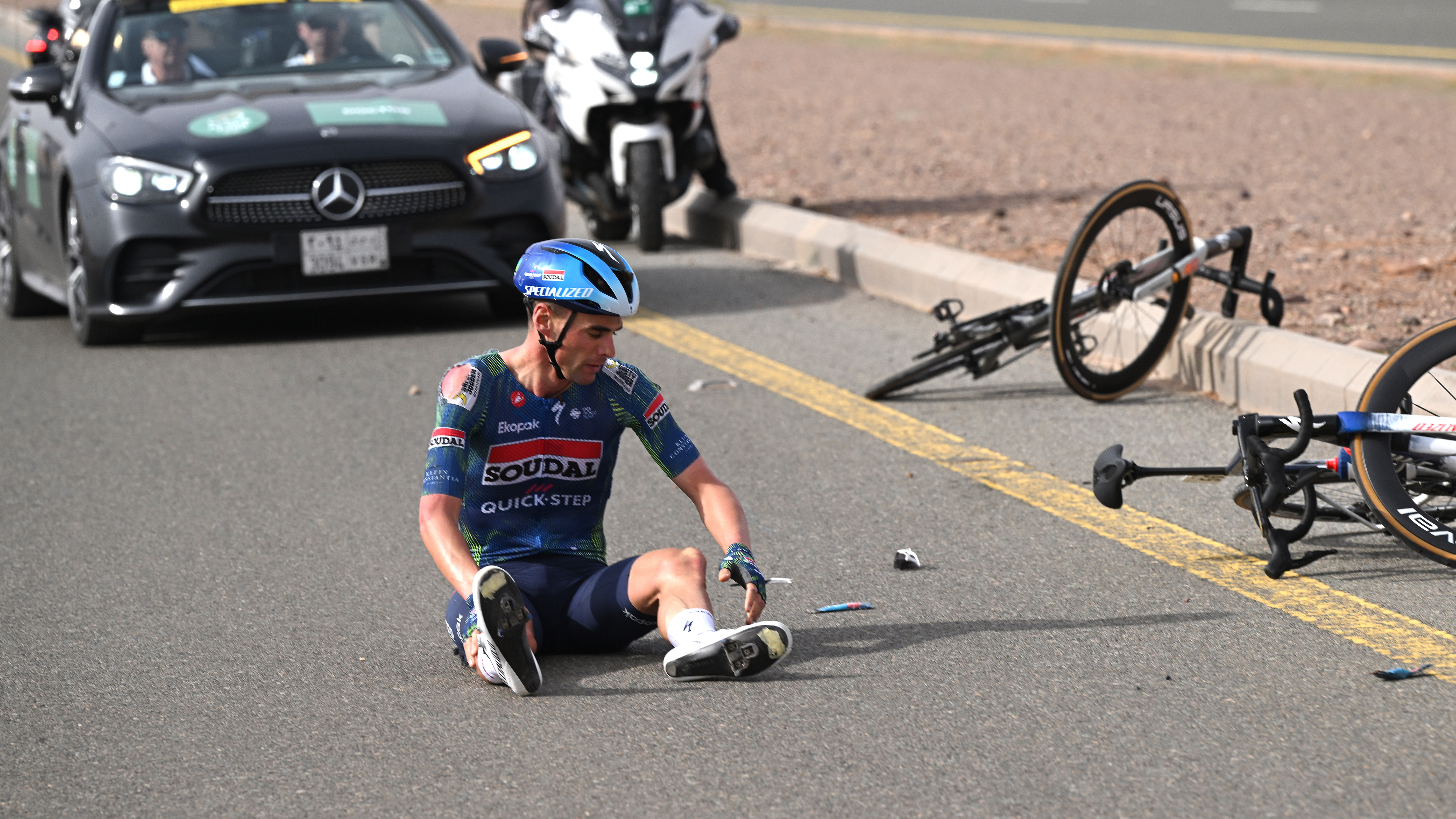 Rider crashed in AlUla tour