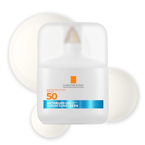La Roche-Posay Anthelios Uvair&amp;trade; Sunscreen Serum Spf 50, With Niacinamide, Hyaluronic Acid &amp;amp; Antioxidants, Hydrating, Invisible Finish, Lightweight Sunscreen for Face, Fast-Absorbing, 1.7oz