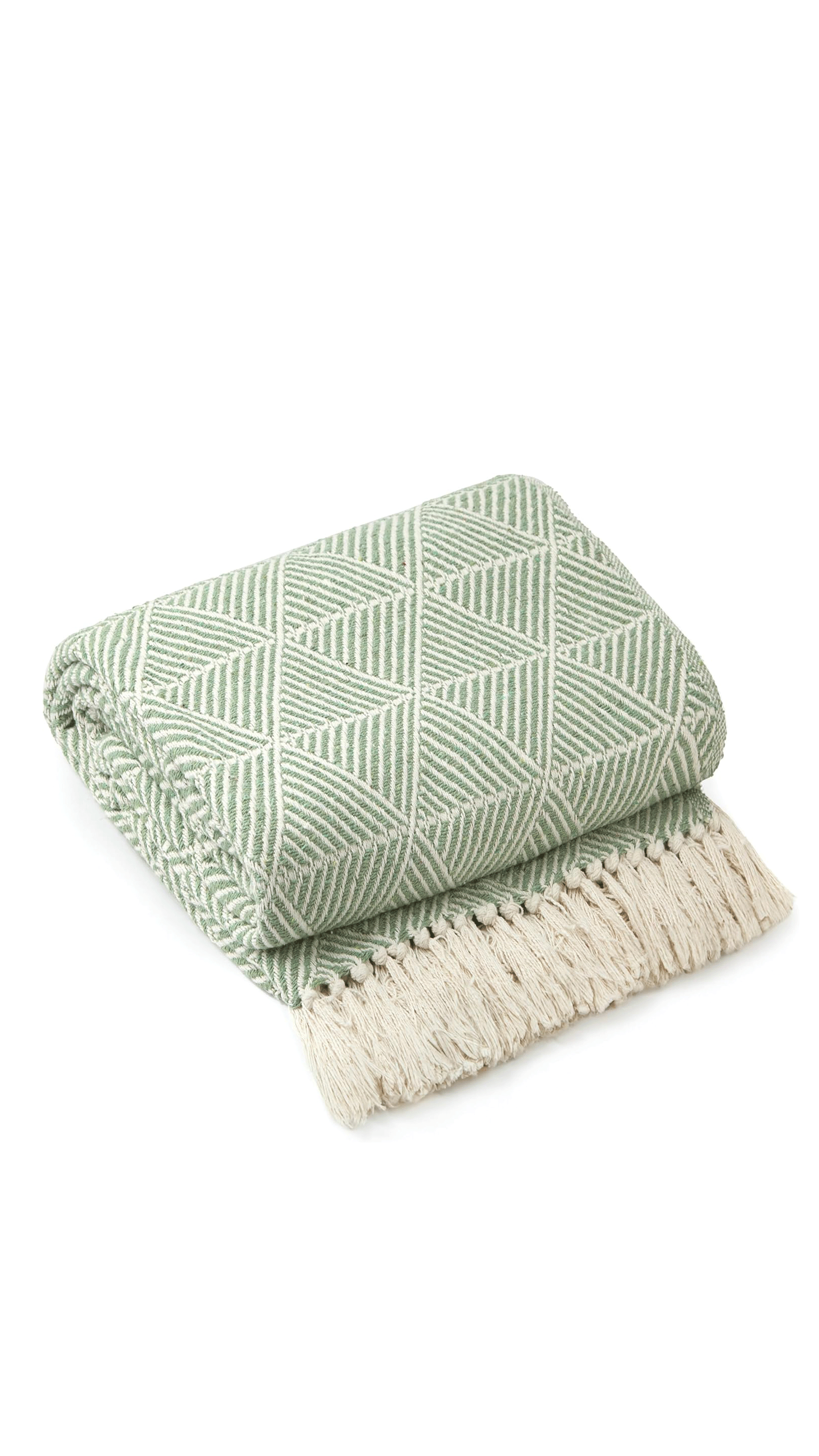 Emma Barclay Throw Blanket in Pistachio Green (H127cm x L152cm) 