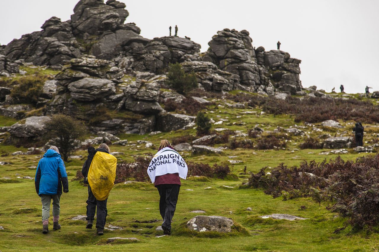 Protestors at Hound Tor