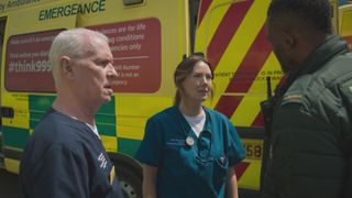Tight-knit trio Charlie, Stevie and Jacob oversee a crisis in Casualty.