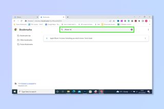 The third step to searching bookmarks on Chrome