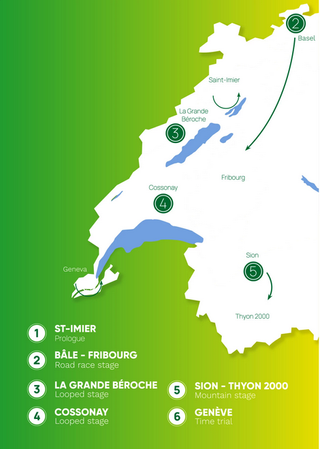 Tour de Romandie 2025 route (men's). Image credit: Tour de Romandie.