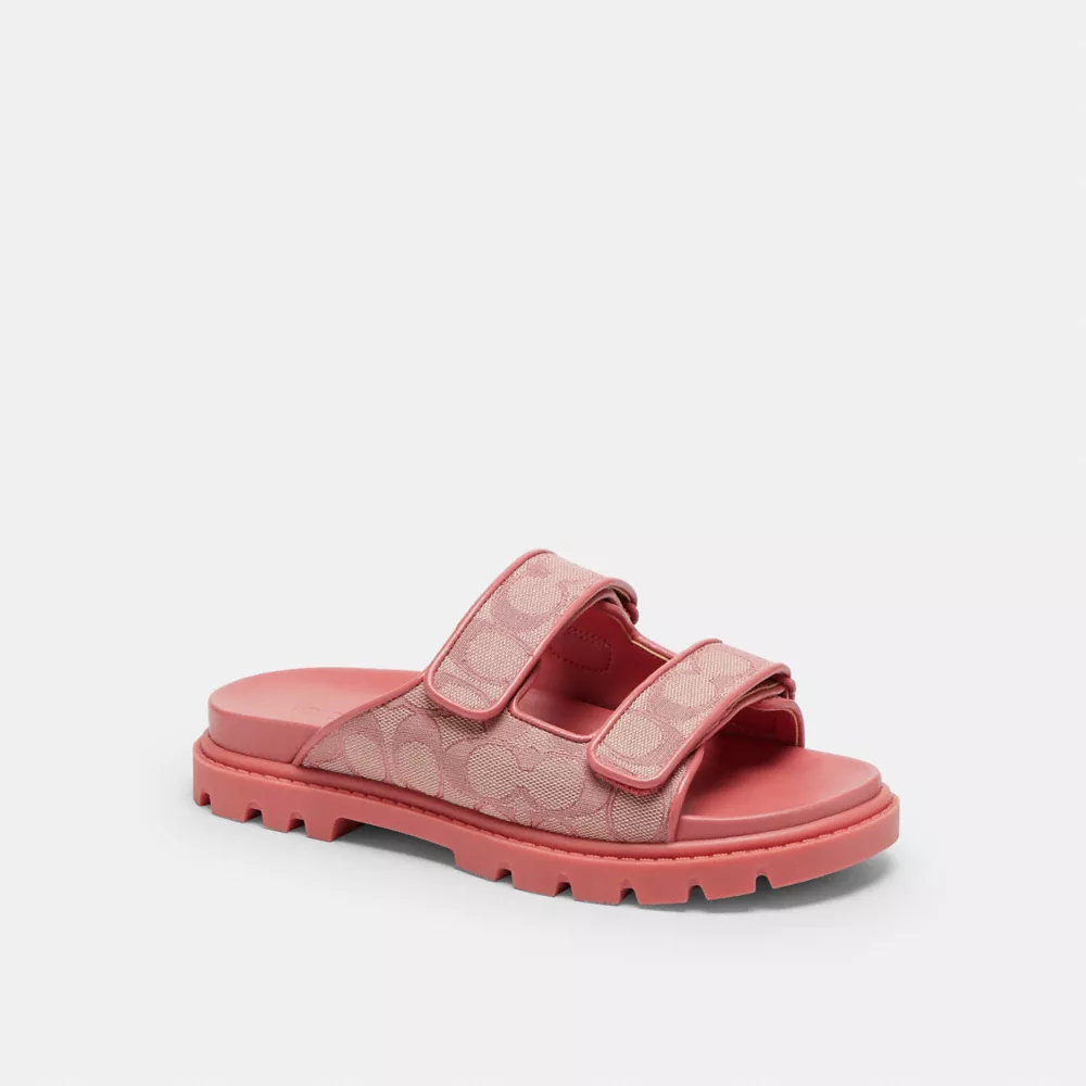 Two Band Sport Slide in Signature Jacquard
