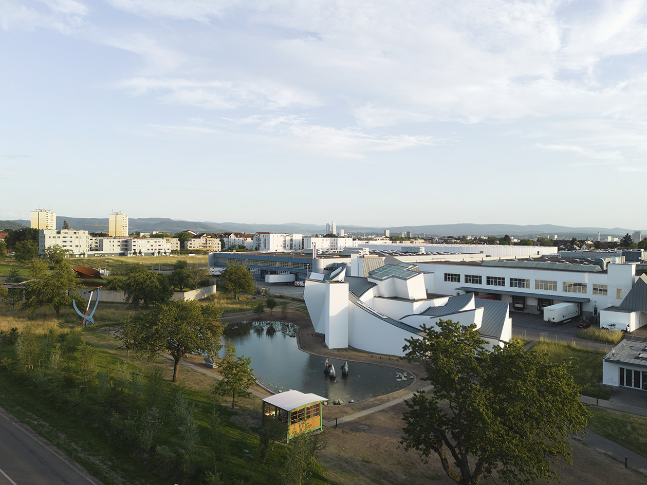 view of landscape design Water Garden by Bas Smets at the Vitra Campus