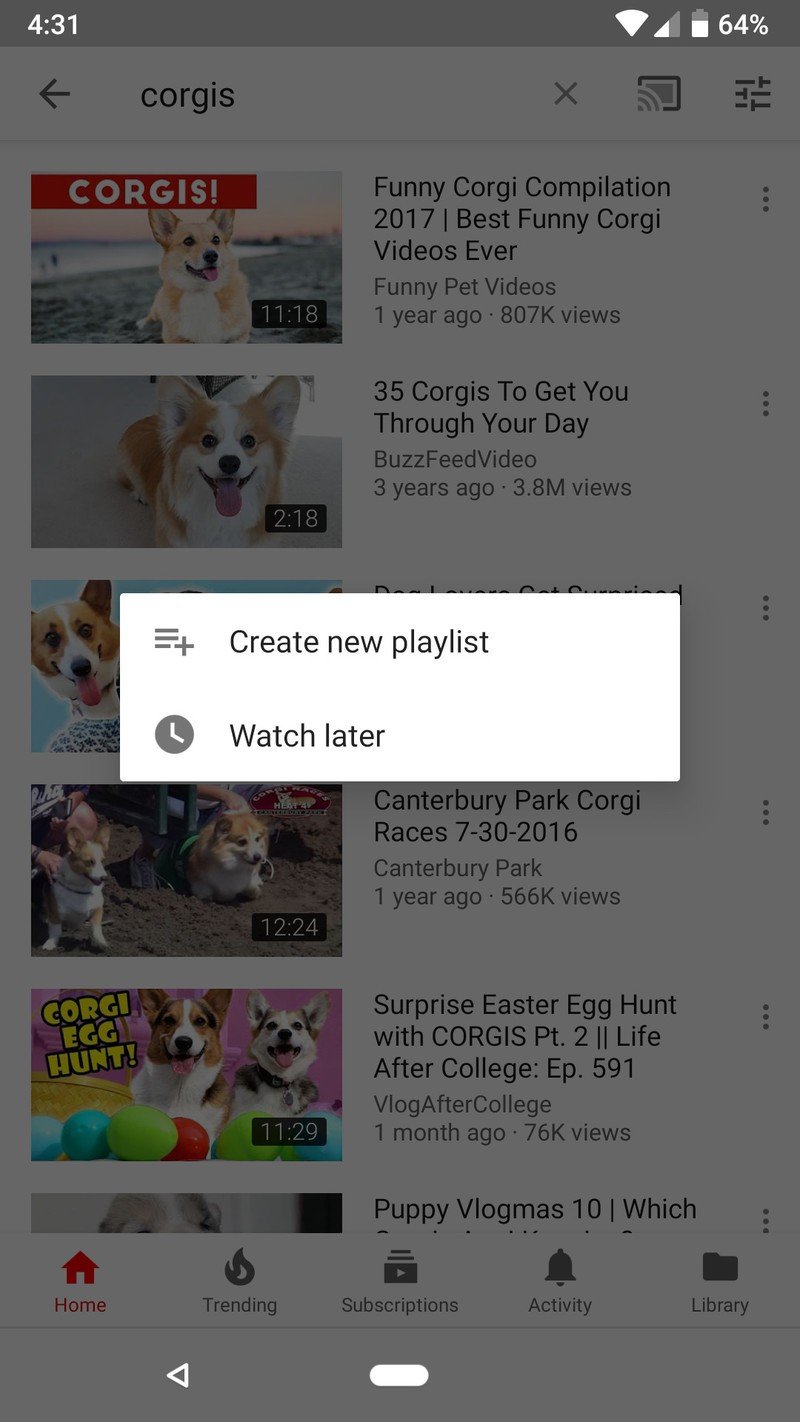 Create new playlist