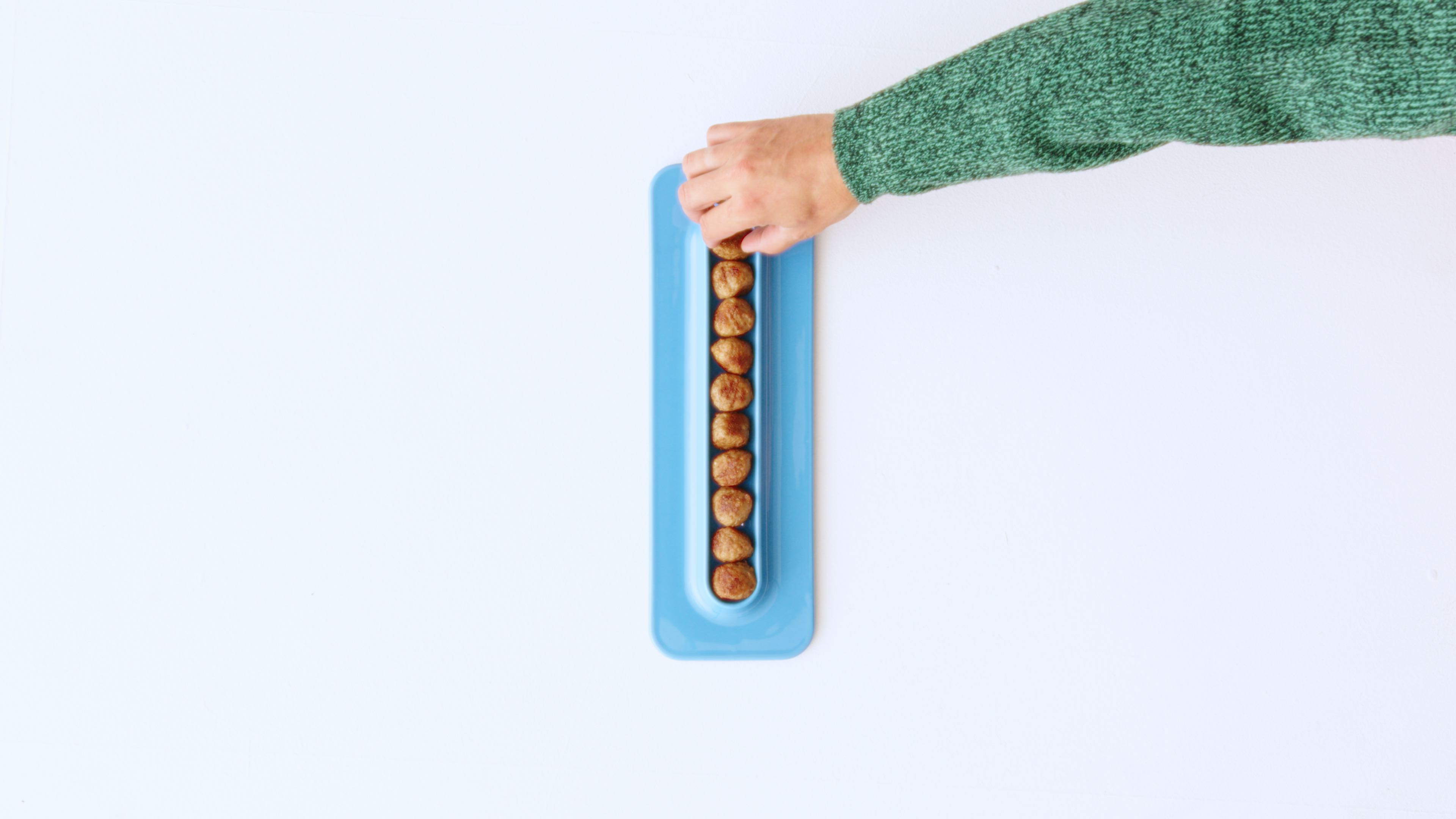 blue porcelain meatball plate