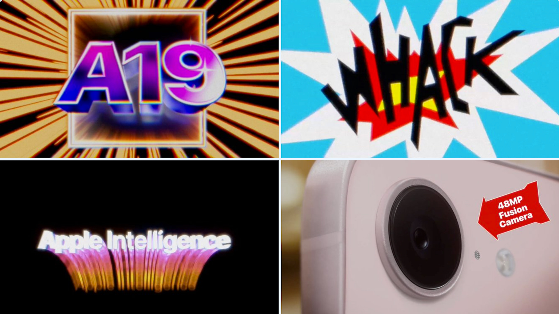 Screenshots from the iPhone 17e ad