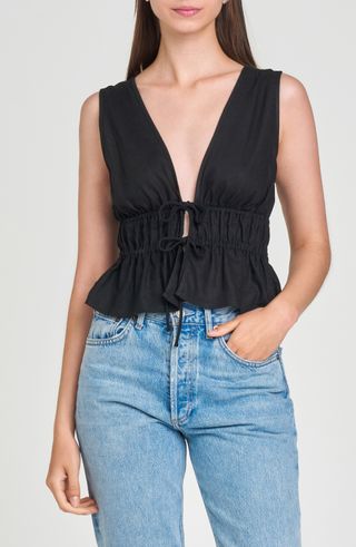 Nadine Deep V-Neck Sleeveless Top