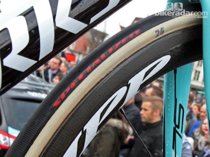 Specialized and FMB have formally joined forces for team tires at this year's cobbled classics. The hybrid tubulars use FMB's ultra-supple handmade cotton casings and Specialized's Gripton rubber compounds and tread patterns