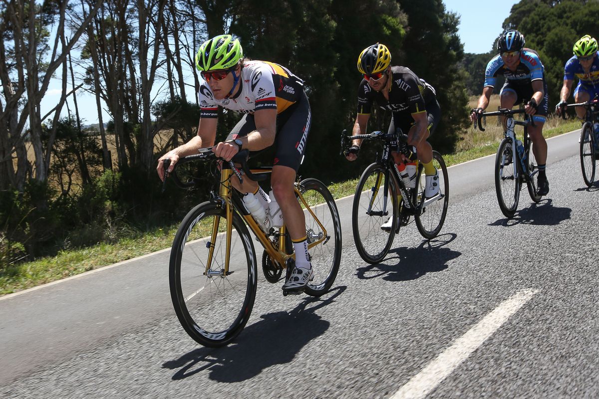 Ben Hill leading the breakaway