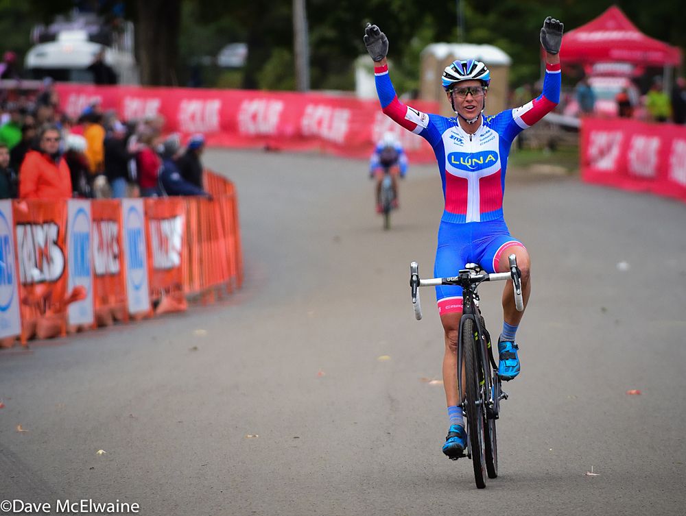 Katerina Nash (Luna Pro Team) winning day one in Providence with Katie Compton not far behind