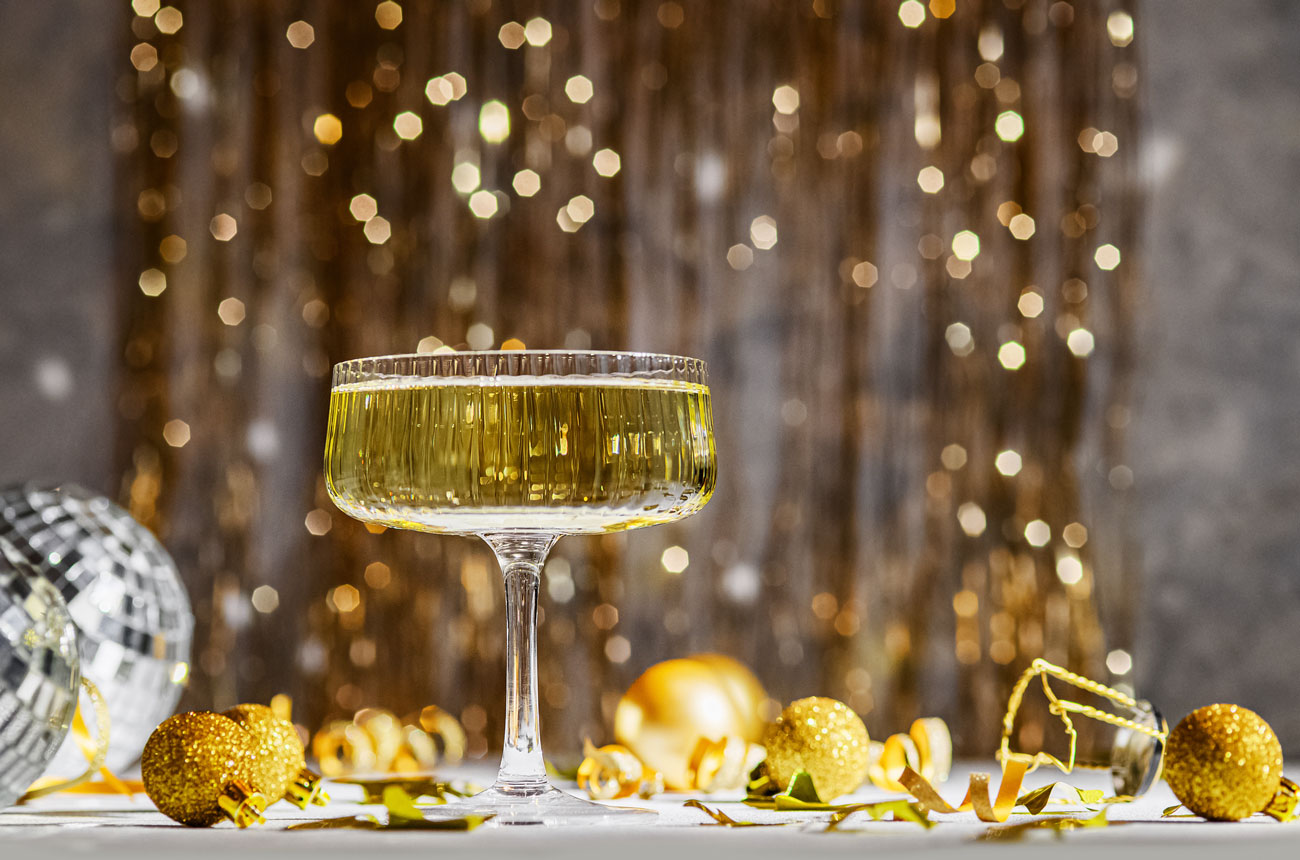 Festive Champagne coupe