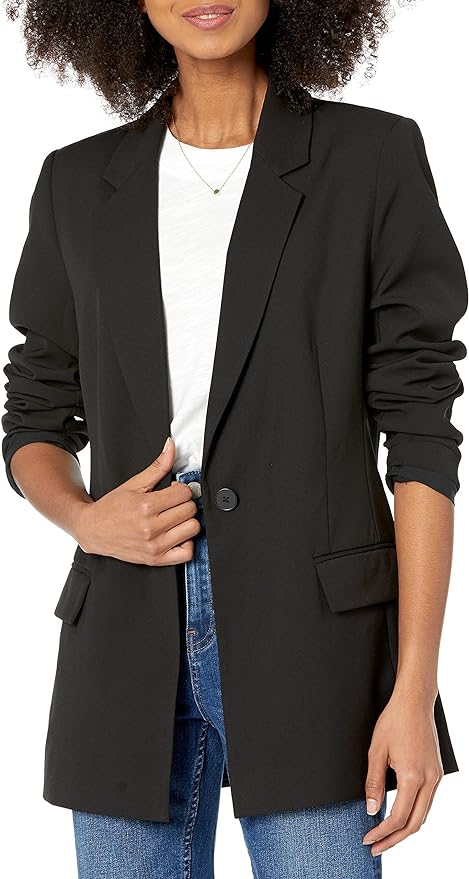 The Drop, The Drop Women&#039;s Blake Long Blazer, Black, Medium