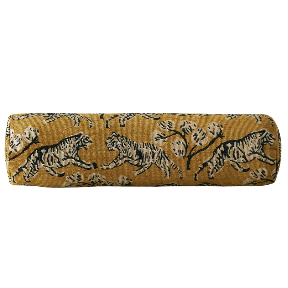 Gold Tiger Jacquard Bolster Pillow