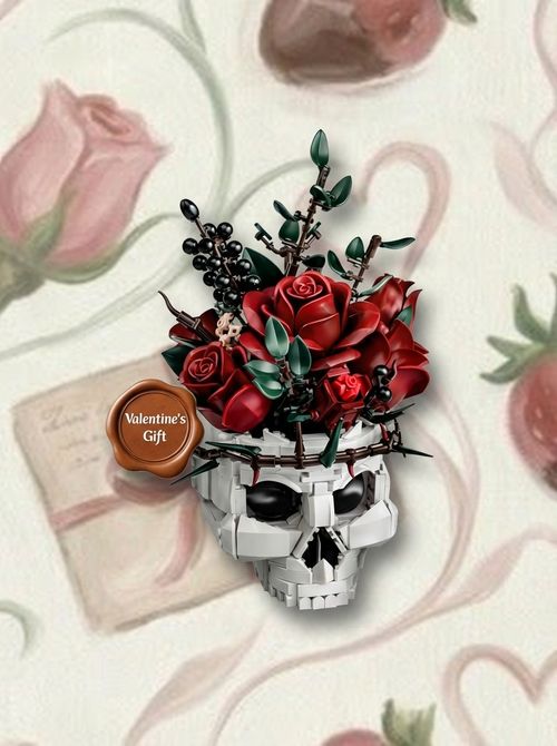 Skull Roses Flower Bouquet 
