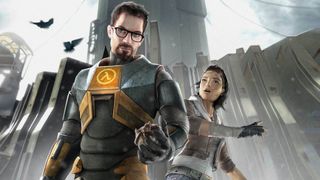 Half-Life 2 key art featuring Gordon Freeman and Alyx Vance.