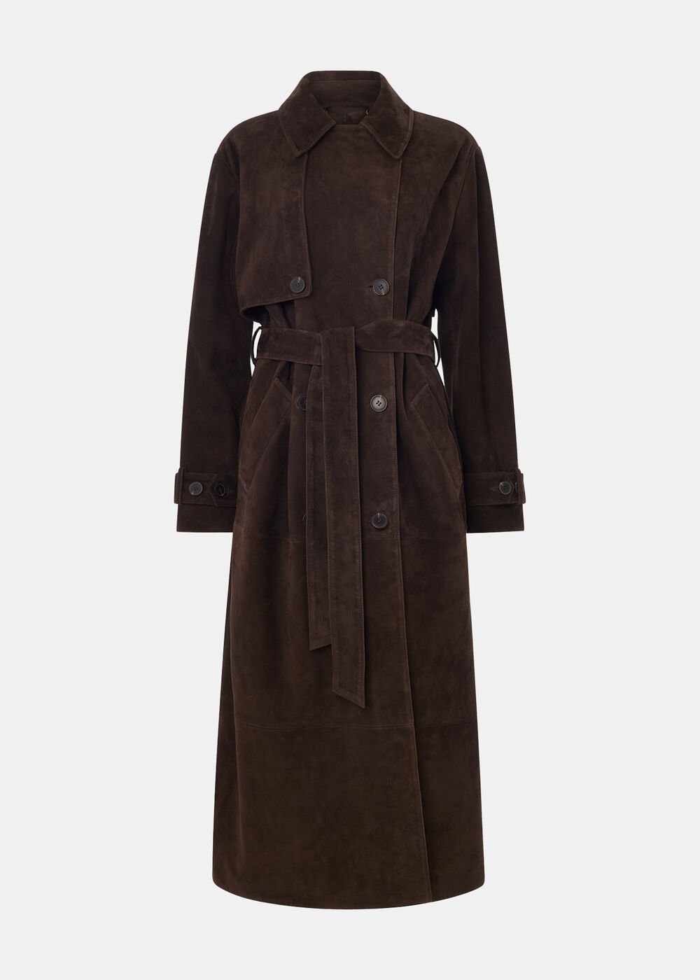 Chocolate Suede Trench Coat
