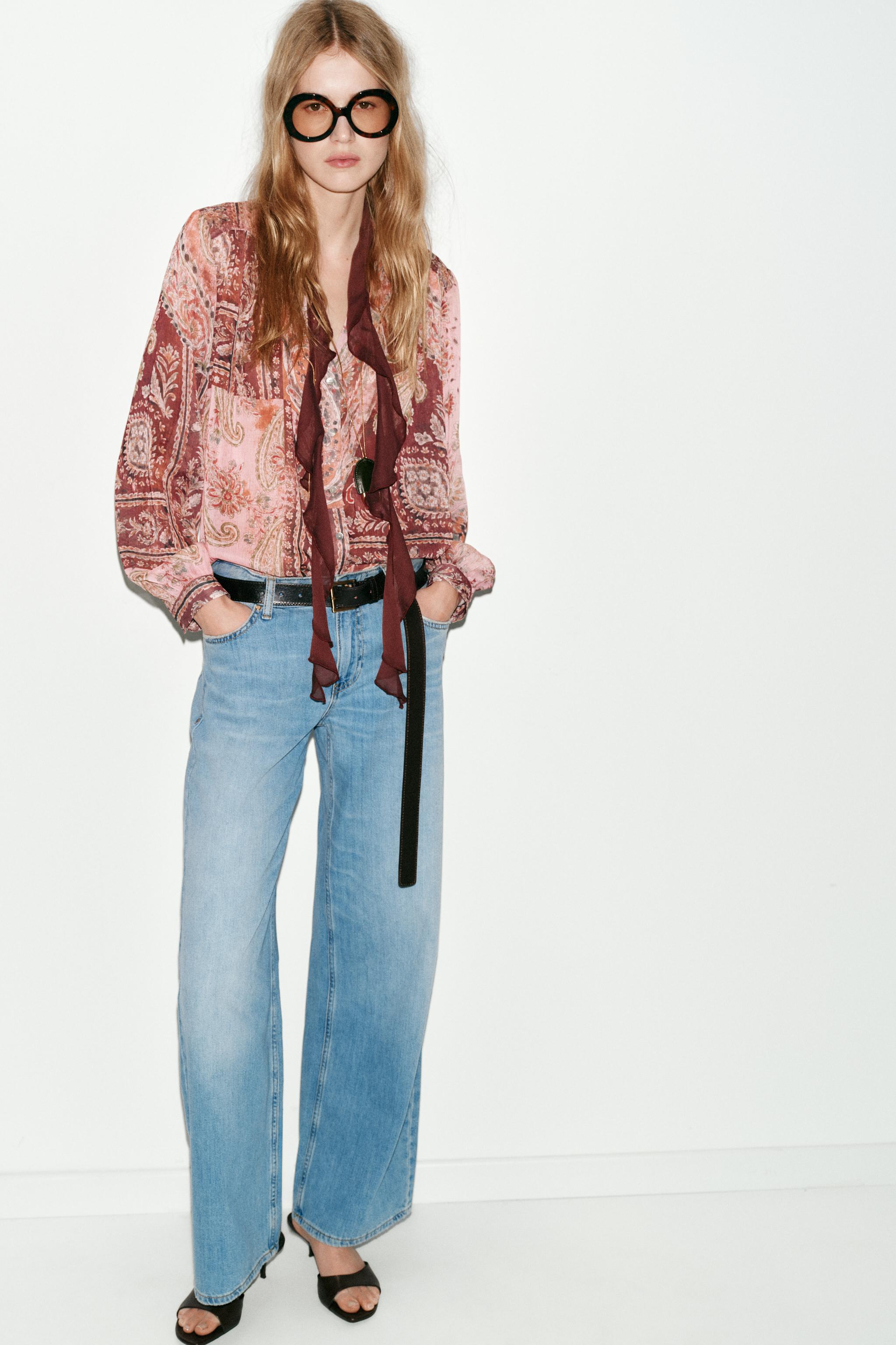 Printed Tie Blouse