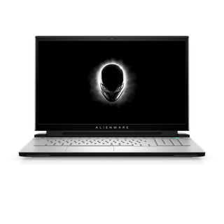 Alienware M17 R3 In Lunar Light And Alienware Background Front View V