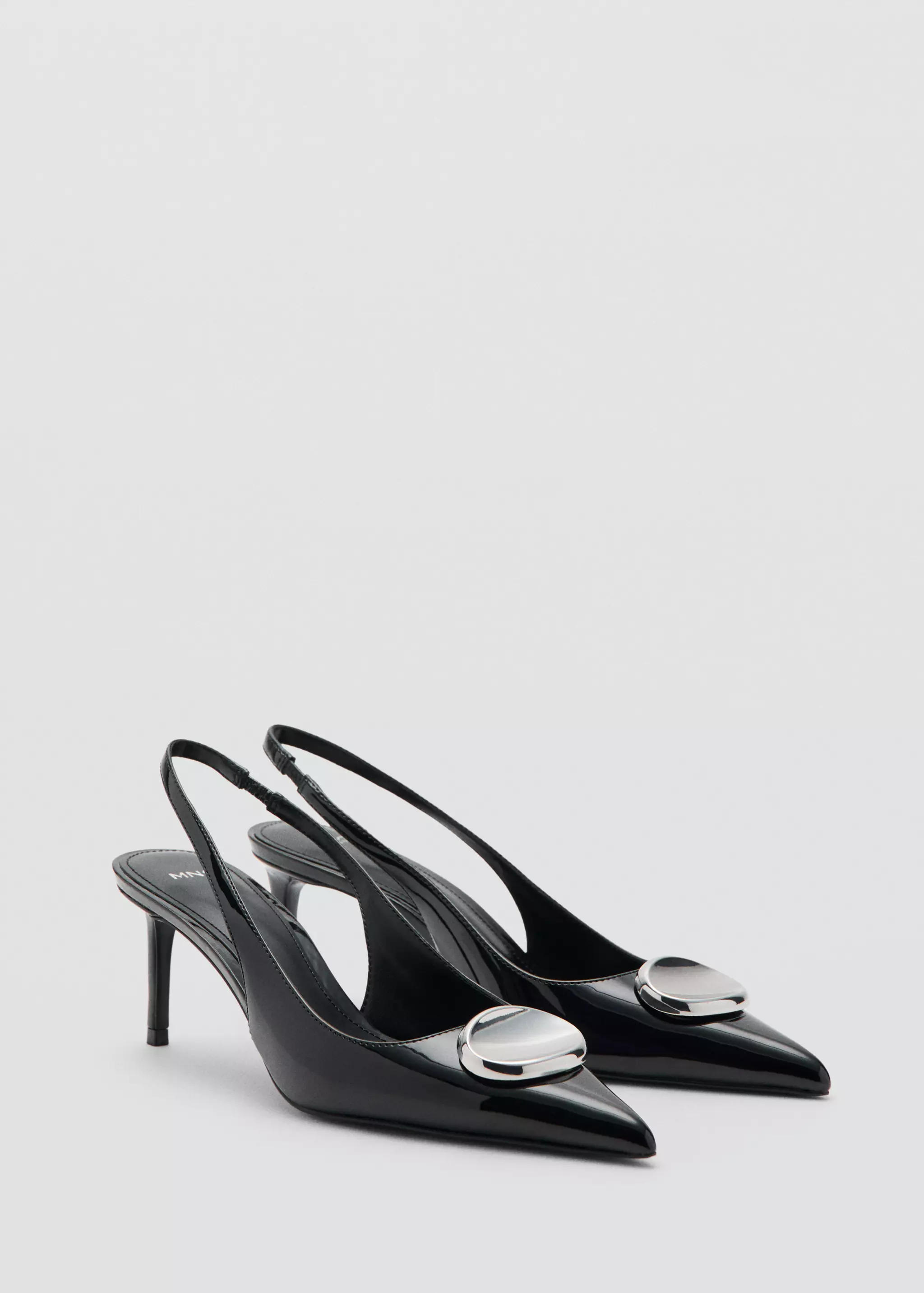 Patent Leather High-Heeled Shoes With Metal Detail - Women | Mango Usa