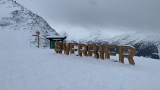 Verbier sign in the snow