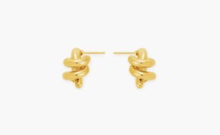 Expansion earring in 18-ct gold plated in sterling silver