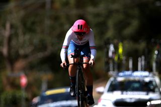 WOLLOGONG AUSTRALIA SEPTEMBER 20 Zoe Backstedt of The United Kingdom sprints during the 95th UCI Road World Championships 2022 Women Junior Individual Time Trial a 141km race from Wollongong to Wollongong Wollongong2022 on September 20 2022 in Wollongong Australia Photo by Con ChronisGetty Images