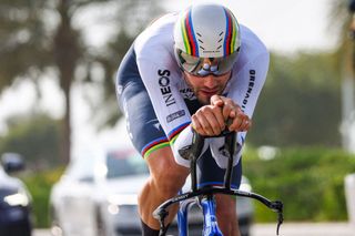 Ineos Grenadiers cyclist Filippo Ganna rides during the third stage of the UAE cycling tour in Ajman on February 22 2022 Photo by Giuseppe CACACE AFP Photo by GIUSEPPE CACACEAFP via Getty Images