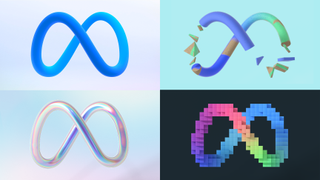 Four versions of the Meta logo.